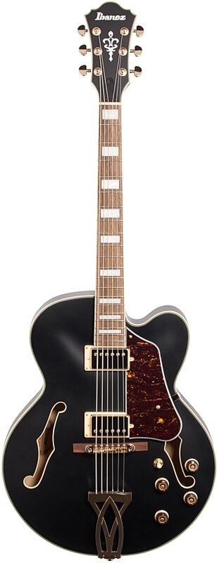 Ibanez AF75G Artcore Hollowbody Electric Guitar, Black Flat, Full Straight Front