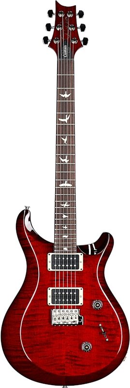 PRS Paul Reed Smith S2 Custom 24 Gloss Pattern Thin Electric Guitar (with Gig Bag), Fire Red Burst, Full Straight Front