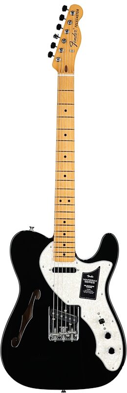 Fender Vintera II '60s Telecaster Thinline Electric Guitar, Maple Fingerboard (with Gig Bag), Black, Full Straight Front