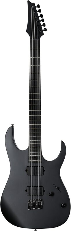 Ibanez RGRTBB21 Iron Label Baritone Electric Guitar, Black Flat, Full Straight Front