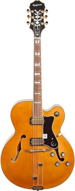 Epiphone Broadway Hollowbody Electric Guitar, Vintage Natural, Full Straight Front