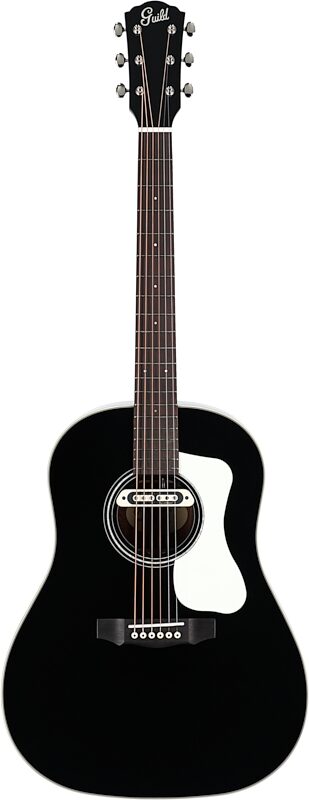 Guild DS-240E Dreadnought Acoustic-Electric Guitar, Black, Full Straight Front