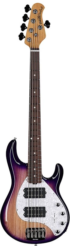 Ernie Ball Music Man StingRay 5 Special HH Electric Bass (with Case), Purple Sunset, Full Straight Front