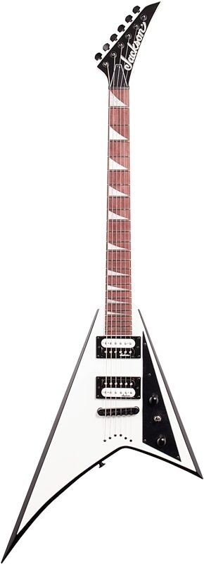 Jackson JS Series Rhoads JS32T Electric Guitar, Amaranth Fingerboard, White with Black Bevels, Full Straight Front