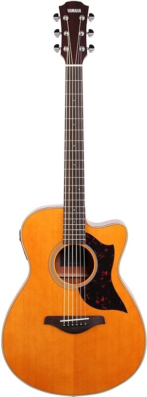 Yamaha AC1M Acoustic-Electric Guitar, Vintage Natural, Full Straight Front