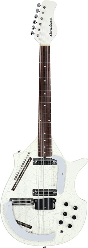 Danelectro Electric Sitar, White Crackle, Full Straight Front