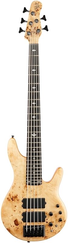Michael Kelly Pinnacle 5 Custom Electric Bass Guitar, Custom Burl, Full Straight Front