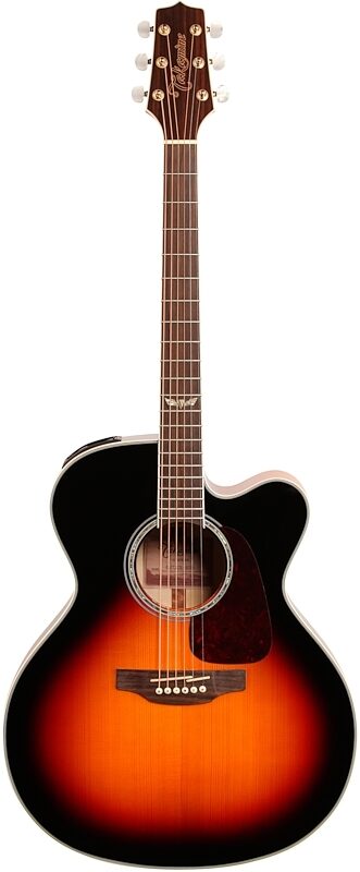 Takamine GJ72CE Jumbo Acoustic-Electric Guitar, Brown Sunburst, Full Straight Front
