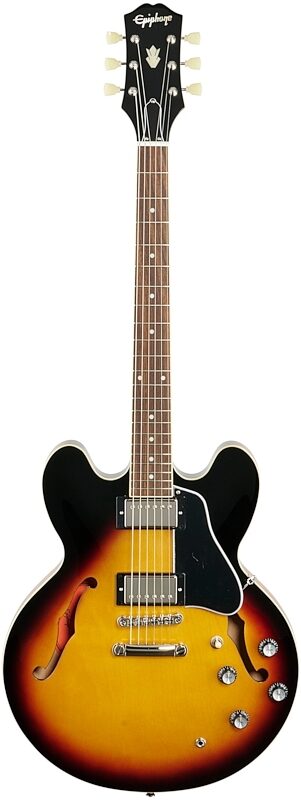 Epiphone ES-335 Electric Guitar, Vintage Sunburst, Full Straight Front