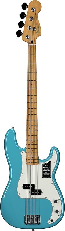 Fender Player II Precision Electric Bass, with Maple Fingerboard, Aquatone Blue, Full Straight Front