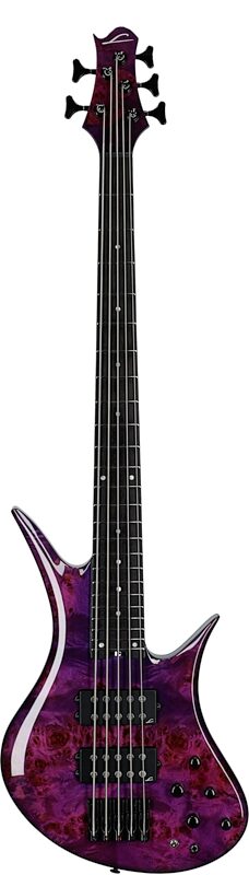 Legator HB5SS Helio 5 Super Shred Bass Guitar, Magenta, Full Straight Front