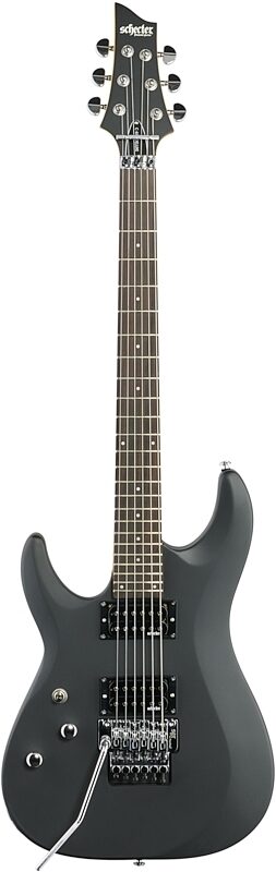 Schecter C-6FR Deluxe Left-Handed Electric Guitar, Satin Black, Full Straight Front
