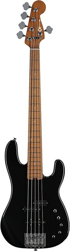 Charvel Pro-Mod San Dimas Bass PJ V Electric Bass, 5-String, Metallic Black, Full Straight Front