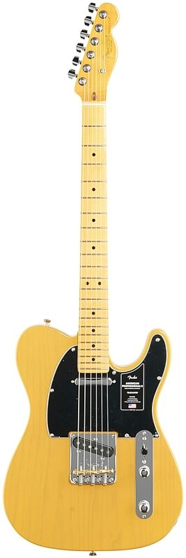 Fender American Professional II Telecaster Electric Guitar, Maple Fingerboard (with Case), Butterscotch Blonde, USED, Blemished, Full Straight Front