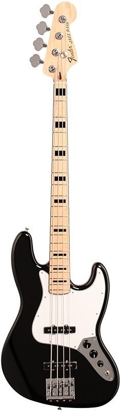 Fender Geddy Lee Jazz Electric Bass, with Maple Fingerboard, Black, Full Straight Front