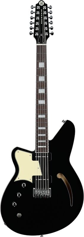 Reverend Airwave Electric Guitar, 12-String (Left-Handed), Midnight Black, Full Straight Front