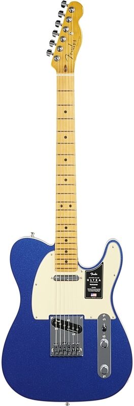 Fender American Ultra Telecaster Electric Guitar, Maple Fingerboard (with Case), Cobra Blue, Full Straight Front