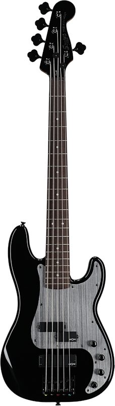 Squier Contemporary Active Precision Bass PH V 5-String Bass Guitar, with Laurel Fingerboard, Black, Full Straight Front