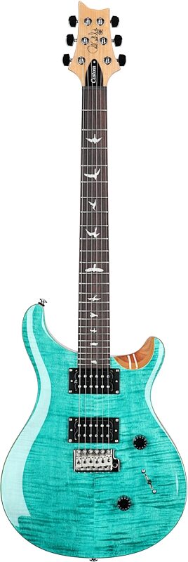 PRS Paul Reed Smith SE Custom 24 Electric Guitar (with Gig Bag), Turquoise, Blemished, Full Straight Front