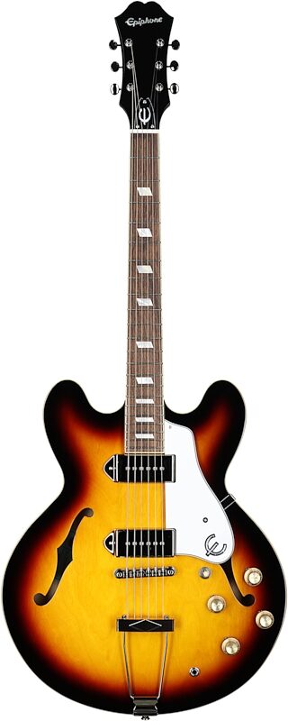 Epiphone Casino Archtop Hollowbody Electric Guitar (with Gig Bag), Vintage Sunburst, Full Straight Front