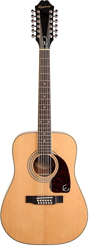 Epiphone DR-212 12-String Acoustic Guitar, Natural, Full Straight Front