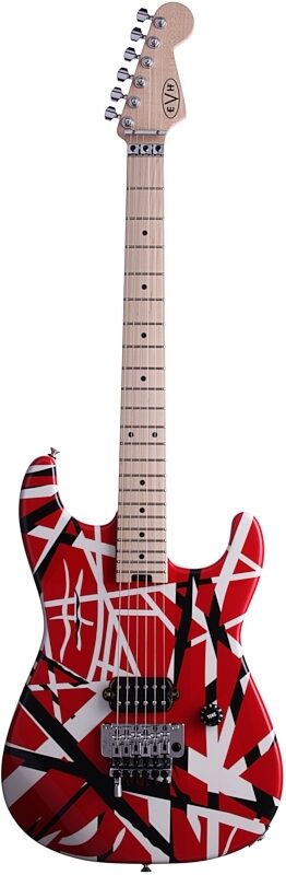 EVH Eddie Van Halen Striped Series Electric Guitar, Red, Black, and White, Full Straight Front