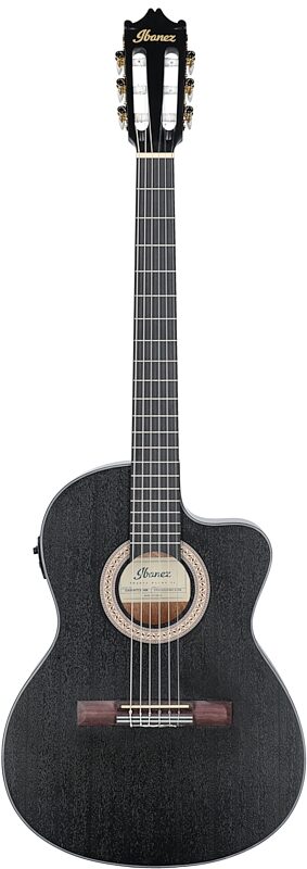 Ibanez GA5MHTCE Classical Acoustic-Electric Guitar, Weathered Black, Full Straight Front