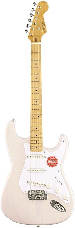 Squier Classic Vibe '50s Stratocaster Electric Guitar, with Maple Fingerboard, White Blonde, Full Straight Front