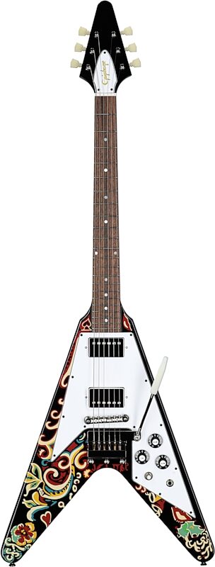 Epiphone Jimi Hendrix "Love Drops" Flying V Electric Guitar (with Case), New, Full Straight Front