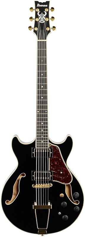 Ibanez Artcore Expressionist AMH90 Electric Guitar, Black, Full Straight Front