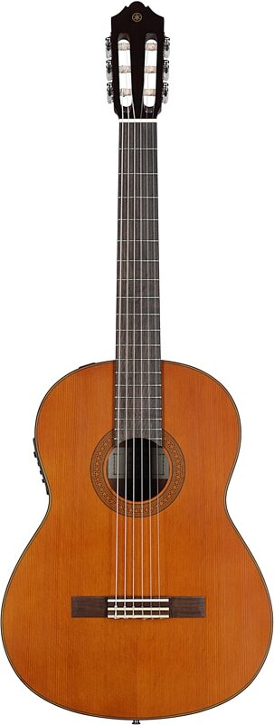 Yamaha CGX122MC Cedar Top Classical Acoustic-Electric Guitar, Natural, Full Straight Front
