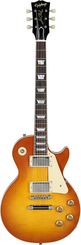 Epiphone 1959 Les Paul Standard Electric Guitar (with Case), Iced Tea Burst, Blemished, Full Straight Front