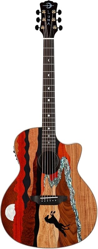 Luna Vista Stallion Tropical Wood Acoustic-Electric Guitar (with Case), New, Full Straight Front