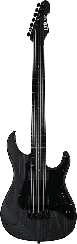 ESP LTD SN1007 Baritone Electric Guitar, Black Blast, Full Straight Front