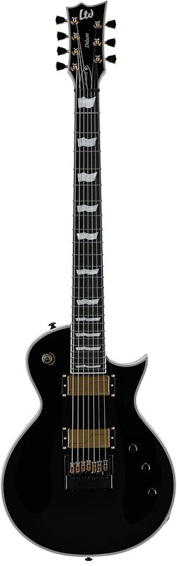 ESP LTD Deluxe EC-1007 Baritone Evertune Electric Guitar, Black, Full Straight Front