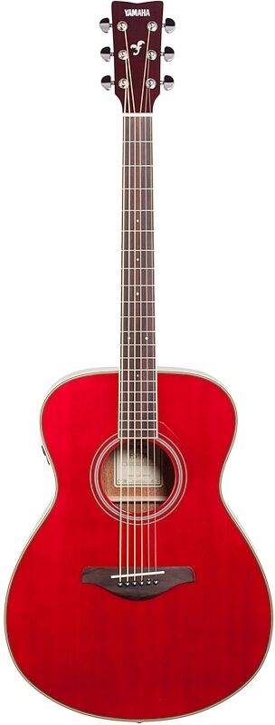Yamaha FS-TA Concert TransAcoustic Acoustic-Electric Guitar, Ruby Red, Full Straight Front
