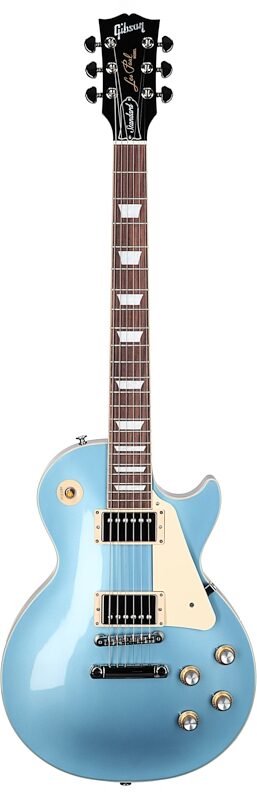 Gibson Les Paul Standard '60s Custom Color Electric Guitar, Plain Top (with Case), Pelham Blue, Full Straight Front