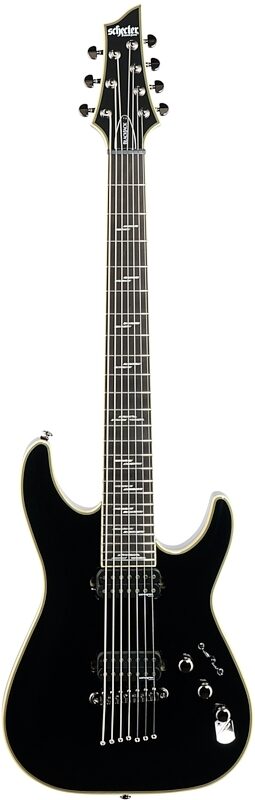 Schecter C-7 Blackjack Electric Guitar, 7-String, Gloss Black, Full Straight Front