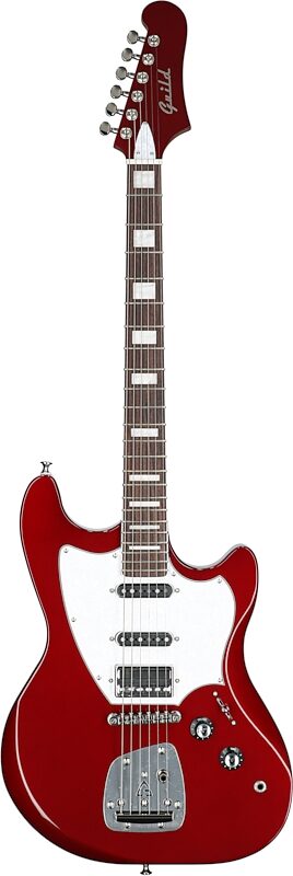Guild Surfliner Deluxe Electric Guitar, Scarlett Red Metallic, Full Straight Front