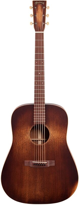 Martin D-15M StreetMaster Acoustic Guitar, Left-Handed (with Gig Bag), Mahogany Burst, Full Straight Front
