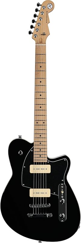 Reverend Charger 290 Electric Guitar, Midnight Black, Roasted Maple Fretboard, Full Straight Front