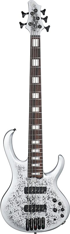 Ibanez BTB 25th Anniversary Electric Bass, 5-String, Silver Blizzard, Full Straight Front