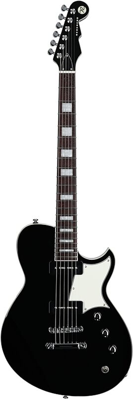 Reverend Contender 290 Electric Guitar, Midnight Black, Full Straight Front