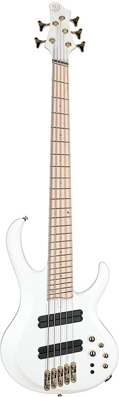Ibanez BTB605MLM Multi-Scale Bass Guitar, 5-String, Pearl White Matte, Full Straight Front