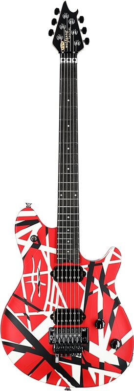 EVH Eddie Van Halen Wolfgang Special Ebony Fingerboard Electric Guitar, Striped Red/Black/White, Full Straight Front