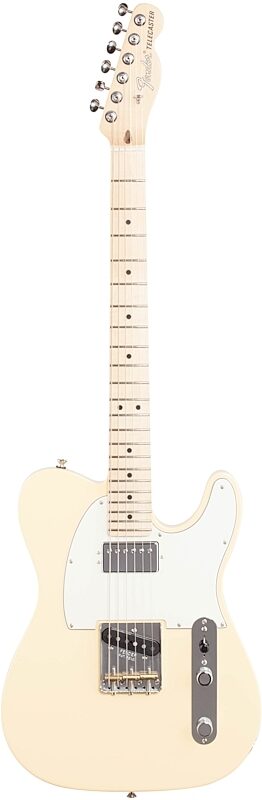 Fender American Performer Telecaster Humbucker Electric Guitar, Maple Fingerboard (with Gig Bag), Vintage White, Full Straight Front