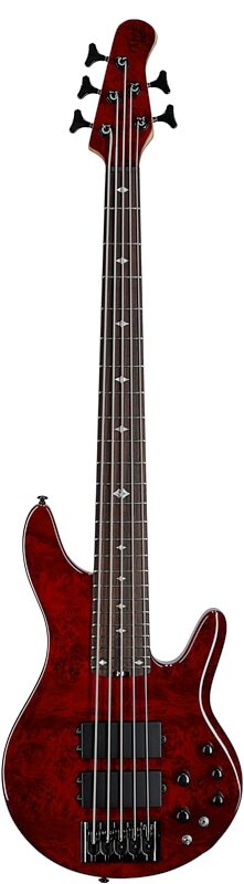 Michael Kelly Pinnacle 5 Custom Electric Bass Guitar, 5-String, Cherry Burl, Full Straight Front