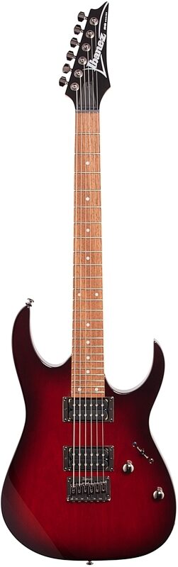 Ibanez RG421 RG Electric Guitar with Fixed Bridge, Blackberry Sunburst, Full Straight Front