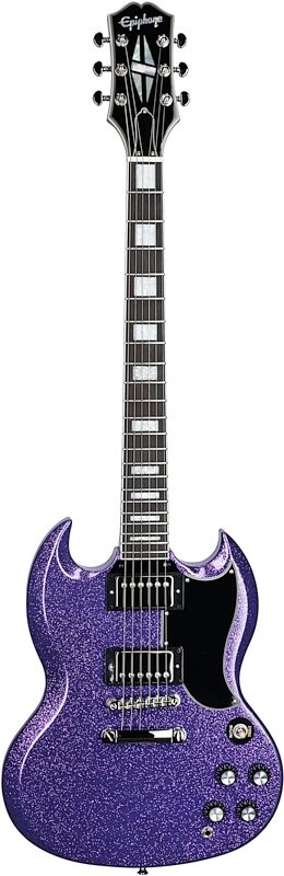 Epiphone Exclusive SG Custom Electric Guitar, Purple Sparkle , Full Straight Front
