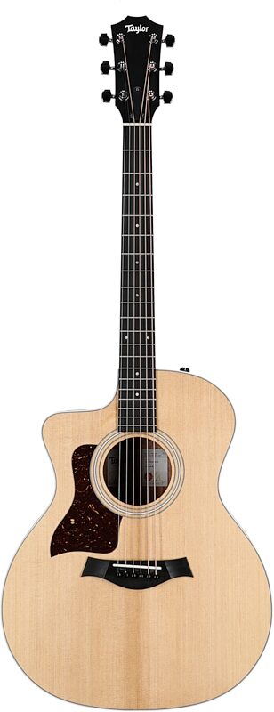 Taylor 214ce-K Grand Auditorium Acoustic-Electric Guitar, Left-Handed (with Gig Bag), Natural, Full Straight Front